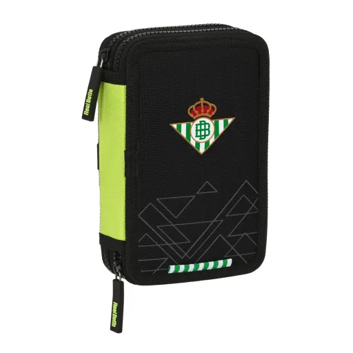 Estojo Duplo Real Betis Balompié Preto Lima 12.5 x 19.5 x 4 cm (28 Peças)