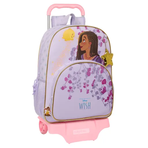 Mochila Escolar com Rodas Wish Lilás 33 x 42 x 14 cm