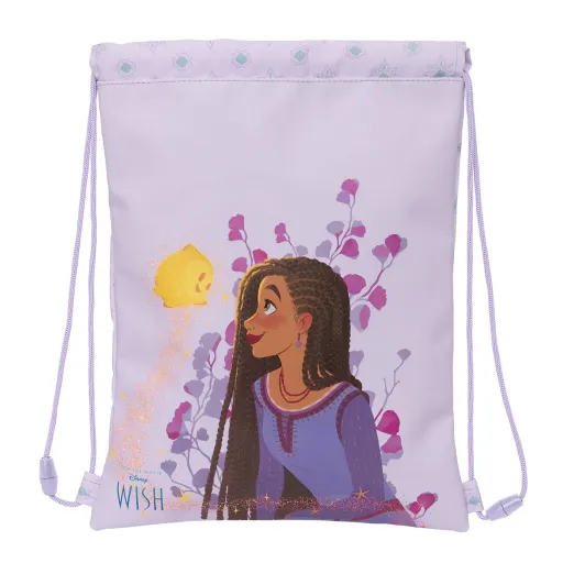 Mochila Saco Infantil Wish Lilás 26 x 34 x 1 cm