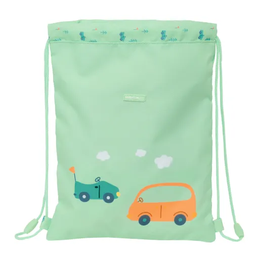 Saco Mochila com Cordas Safta Coches Verde 26 x 34 x 1 cm