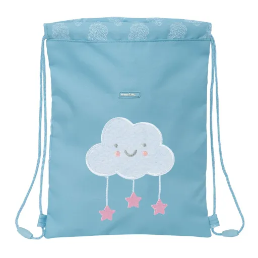 Saco Mochila com Cordas Safta Nube Azul 26 x 34 x 1 cm