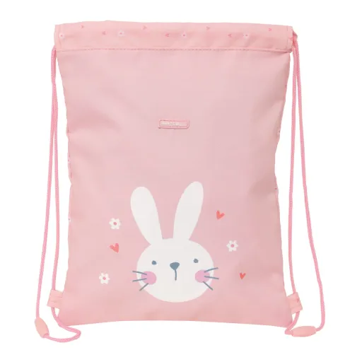 Saco Mochila com Cordas Safta Bunny Cor de Rosa 26 x 34 x 1 cm