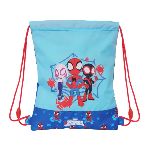 Saco Mochila com Cordas Spidey Azul 26 x 34 x 1 cm