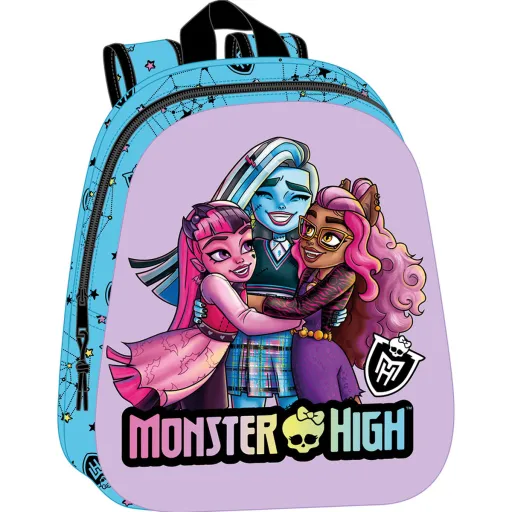 Mochila Escolar Monster High Azul Lilás 27 x 33 x 10 cm