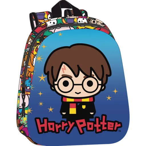 Mochila Escolar Harry Potter Azul Multicolor 27 x 33 x 10 cm