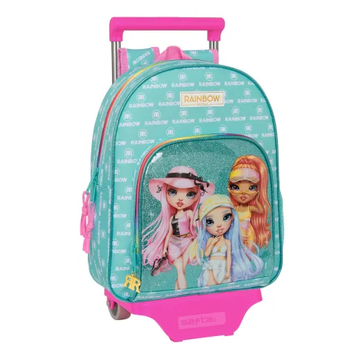 Mochila Escolar com Rodas Rainbow High Paradise Turquesa 28 x 34 x 10 cm