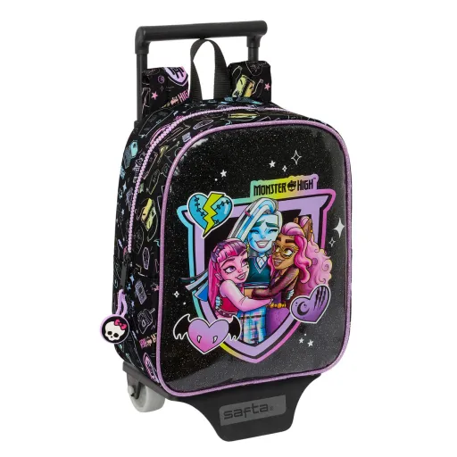 Mochila Escolar com Rodas Monster High Preto 22 x 27 x 10 cm