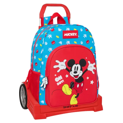 Mochila Escolar com Rodas Mickey Mouse Clubhouse Fantastic Azul Vermelho 33 x 42 x 14 cm