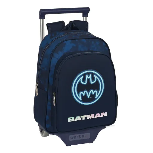 Mochila Escolar com Rodas Batman Legendary Azul Marinho 27 x 33 x 10 cm