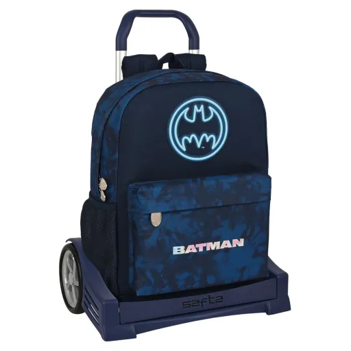 Mochila Escolar com Rodas Batman Legendary Azul Marinho 32 x 43 x 14 cm