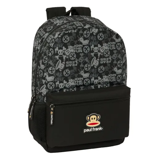 Mochila Escolar Paul Frank Join The Fun Preto 30 x 46 x 14 cm