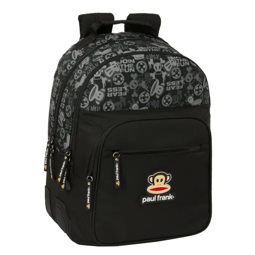 Mochila Escolar Paul Frank Join The Fun Preto 32 x 42 x 15 cm