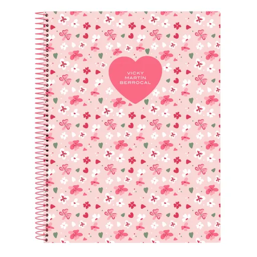 Caderno Vicky Martín Berrocal In Bloom Cor de Rosa A4 120 Folhas