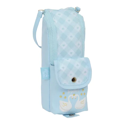 Bolsa Escolar Glow Lab Cisnes Azul Claro 6 x 21 x 6 cm