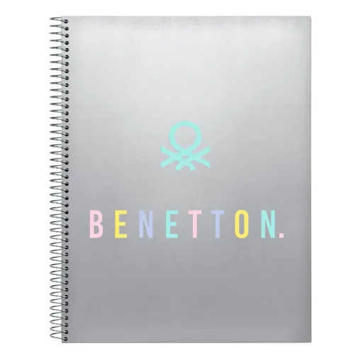 Caderno Benetton Silver Prateado A4 120 Folhas