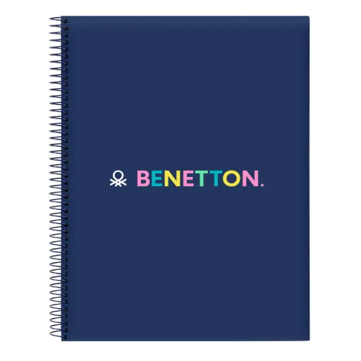 Caderno Benetton Cool Azul Marinho A4 120 Folhas