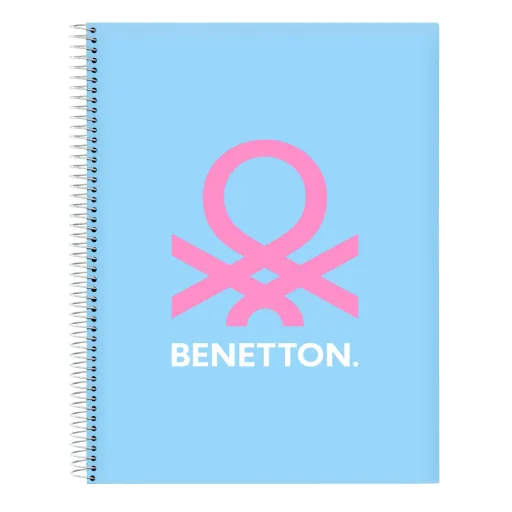 Caderno Benetton Spring Azul Celeste A4 120 Folhas