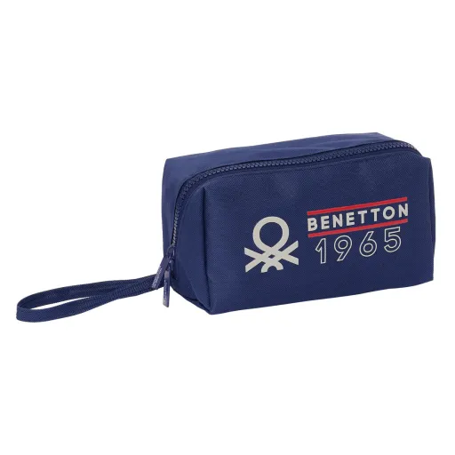 Bolsa Escolar Benetton Varsity Cinzento Azul Marinho 22 x 10 x 10 cm