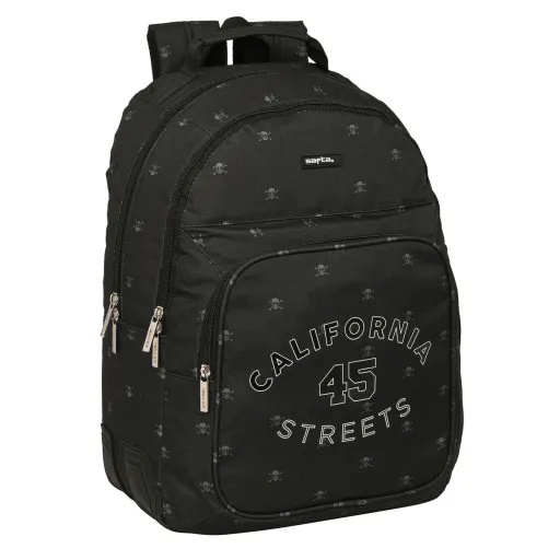 Mochila Escolar Safta California Preto 32 x 42 x 15 cm