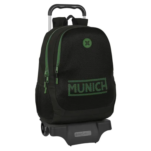 Mochila Escolar com Rodas Munich Caviar Preto 32 x 44 x 16 cm