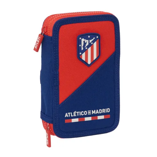 Estojo Duplo Atlético Madrid Azul Vermelho 12.5 x 19.5 x 4 cm (28 Peças)