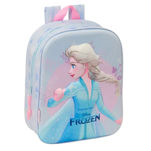 Mochila Escolar Frozen Lilás 22 x 27 x 10 cm 3D