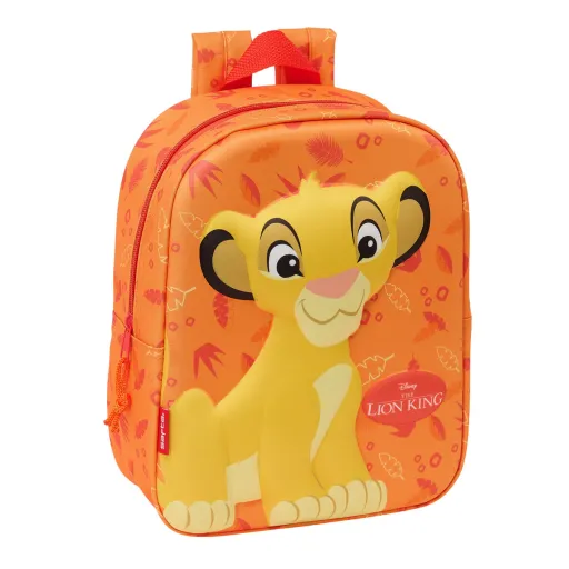 Mochila Escolar The Lion King Laranja 22 x 27 x 10 cm 3D