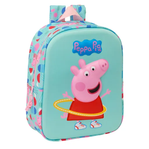 Mochila Escolar Peppa Pig Verde Cor de Rosa 22 x 27 x 10 cm 3D