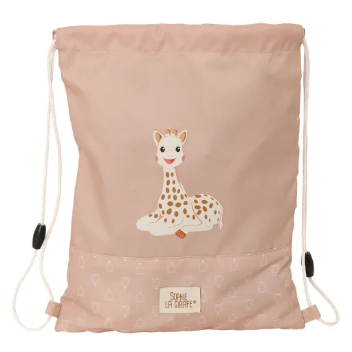 Saco Mochila com Cordas Sophie la Girafe Bege 26 x 34 x 1 cm