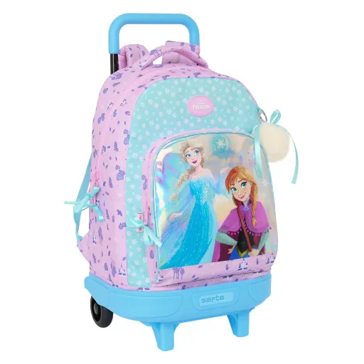 Mochila Escolar com Rodas Frozen Cool Days Violeta Azul Celeste 33 x 45 x 22 cm