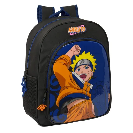 Mochila Escolar Naruto Ninja Azul Preto 32 x 38 x 12 cm