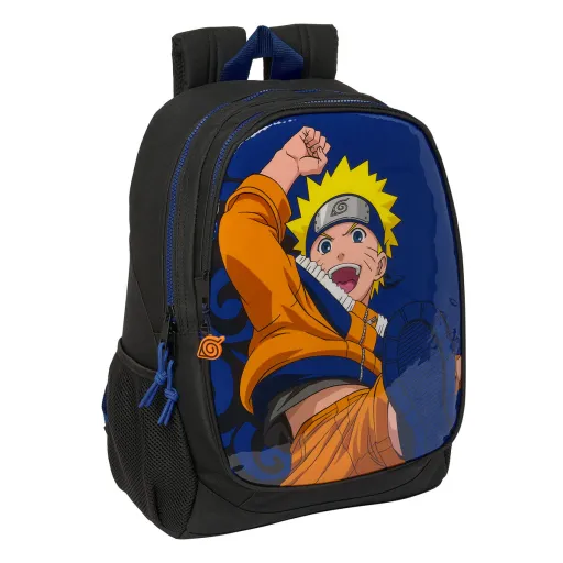 Mochila Escolar Naruto Ninja Azul Preto 32 x 44 x 16 cm