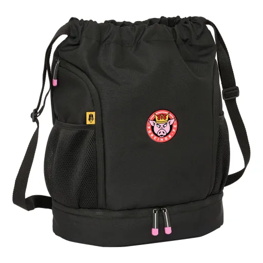 Saco Mochila com Cordas Kings League Porcinos Preto 35 x 40 x 1 cm