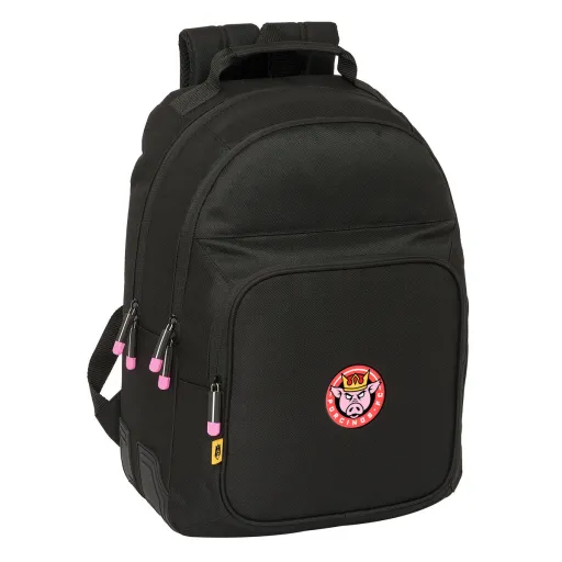 Mochila Escolar Kings League Porcinos Preto 32 x 42 x 15 cm