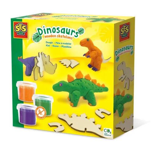 Jogo de Plasticina SES Creative Dinosaurs Sem Glúten