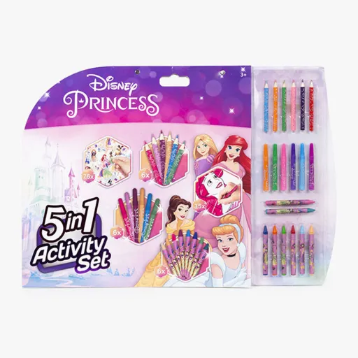 Caixa de Atividades para Colorir Disney Princess 5 em 1