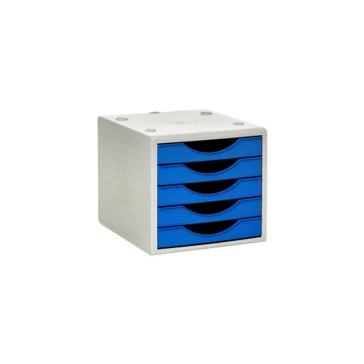 Arquivador Modular Archivo 2000 ArchivoTec Serie 4000 Azul 5 Gavetas Din A4 Cinzento 34 x 27 x 26 cm