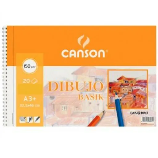 Almofada de Desenho Canson Basik Liso Microperfurado 150 g 20 Folhas 10 Unidades Espiral (32,5 x 46 cm)