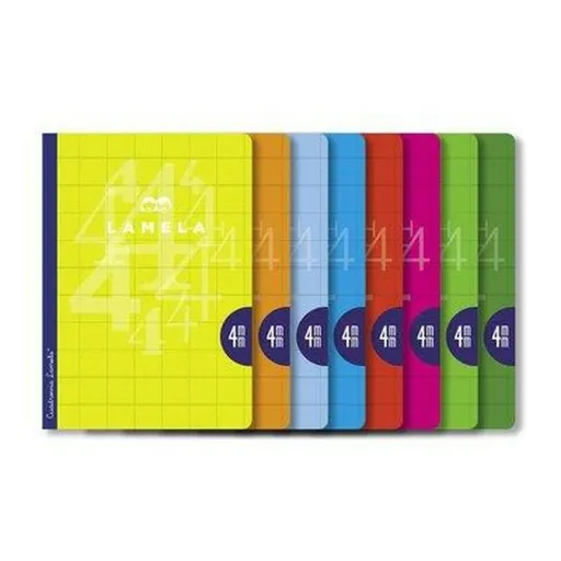 Caderno Lamela 4X4 4MM 50 Folhas 10 Unidades Folhas de Quadrícula A4 Multicolor (10 Peças)