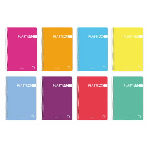 Caderno Pacsa Plastipac Multicolor Quarto 5 Peças 80 Folhas