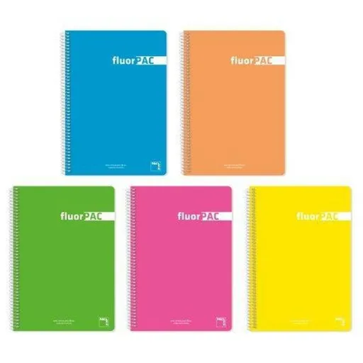 Caderno Pacsa FluorPAC Multicolor Din A4 5 Peças 80 Folhas