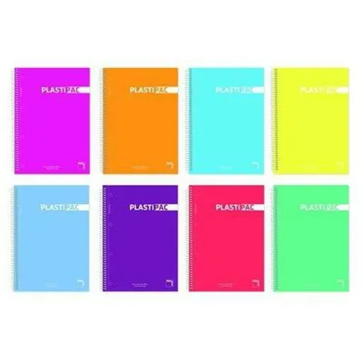 Caderno Pacsa Plastipac Multicolor Quarto 5 Peças 80 Folhas