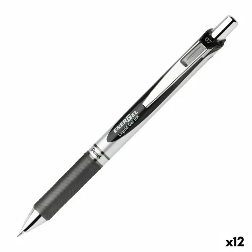 Esferográfica de Gel Pentel Energel XM Klick 0.7 Preto 12 Peças