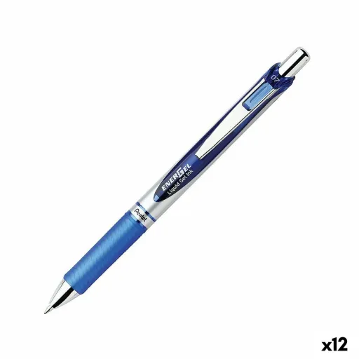 Esferográfica de Gel Pentel Energel XM Klick 0.7 Azul 12 Peças