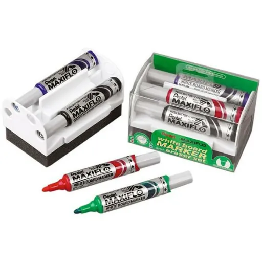 Conjunto de Canetas de Feltro Pentel Maxiflo Apagador de Quadro