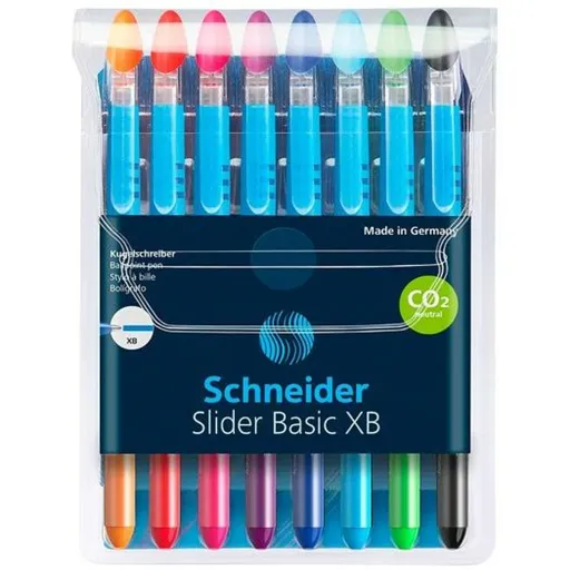 Conjunto de Canetas Schneider Slider Basic XB 8 Peças Multicolor