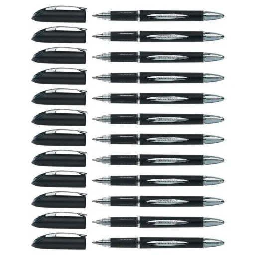 Esferográfica de Tinta Líquida Uni-Ball Rollerball Jestsream SX-210 Preto 1 mm (12 Peças)