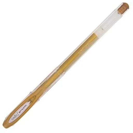 Esferográfica de Tinta Líquida Uni-Ball Rollerball Signo Noble Dourado Metalizado 0,5 mm (12 Peças)