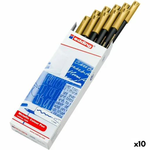 Rotulador Edding 1200 Dourado (10 Unidades)