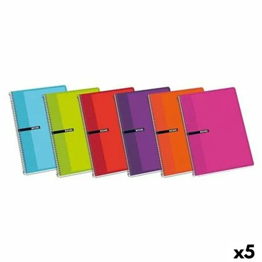 Caderno ENRI Multicolor Din A4 80 Folhas (5 Unidades)